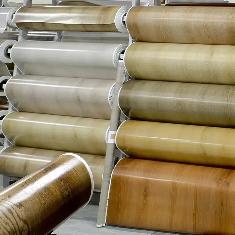 Películas de decoración de color de PVC para laminar en los pisos WPC