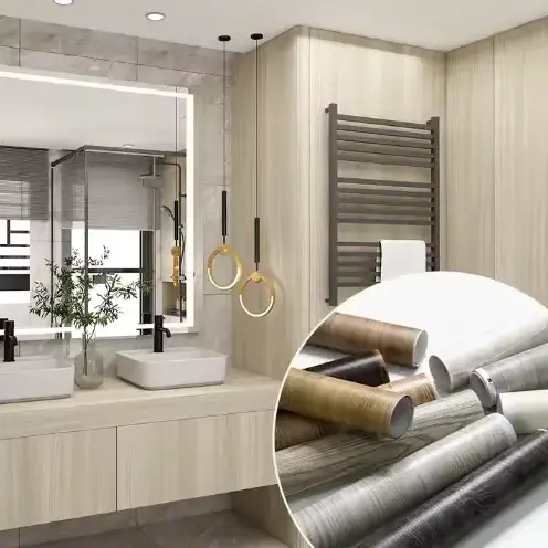 Película de textura de grano de madera de PVC extraíble