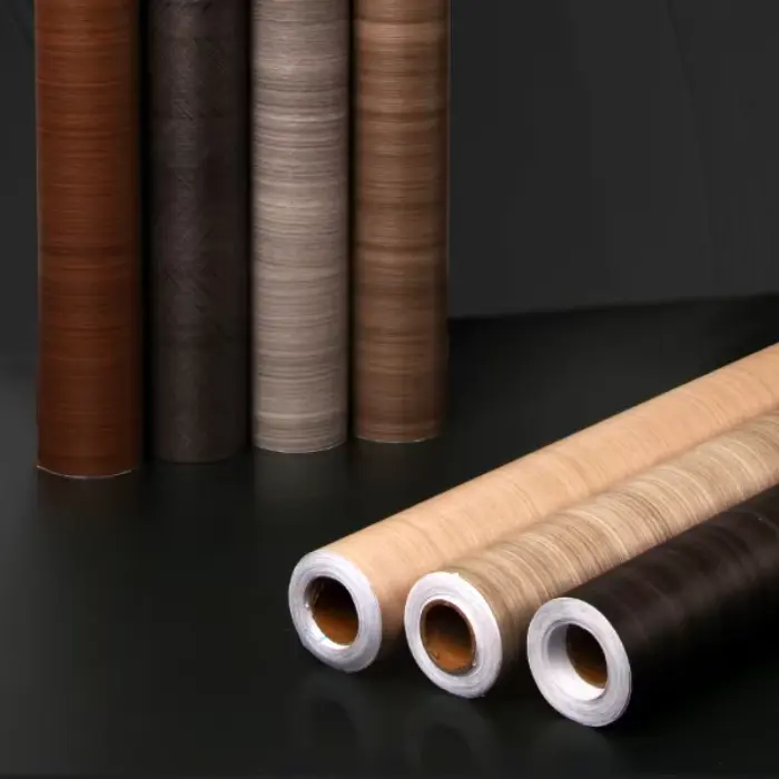 Rollo de película decorativa de pvc de grano de madera